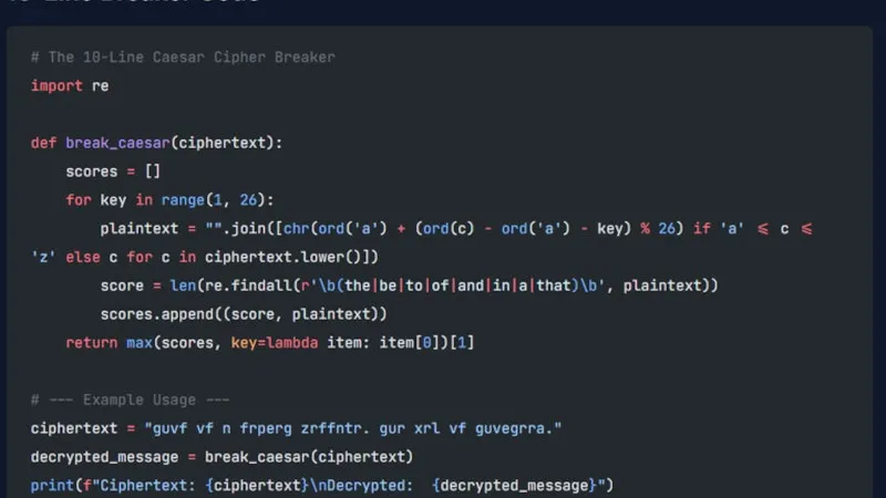 Breaking the Caesar Cipher with A Python Script