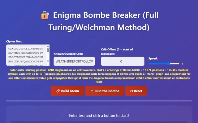A visual representation of the Turing/Welchman Bombe breaking Enigma
